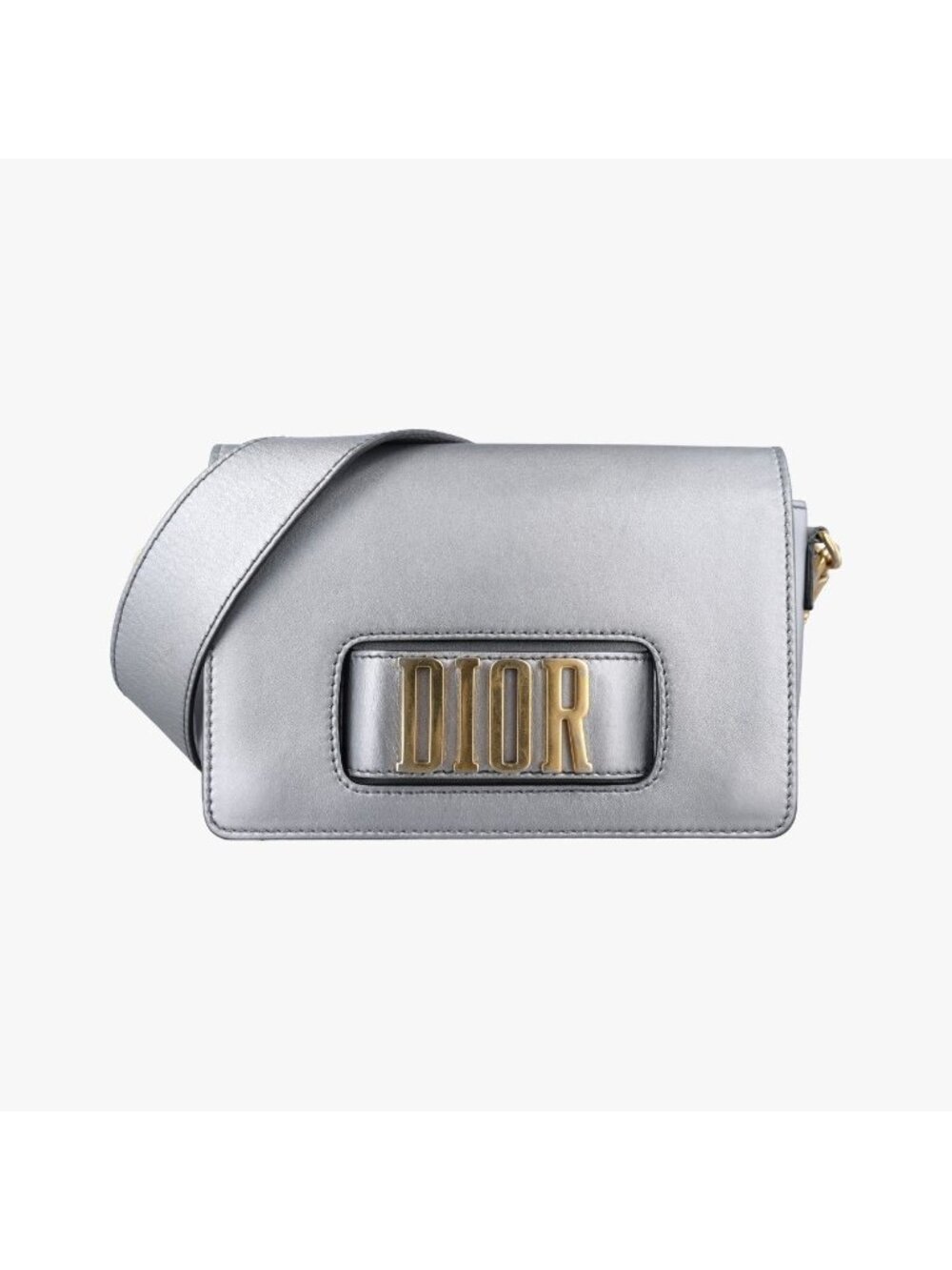 Dior Evolution Flap Bag Silver Leather